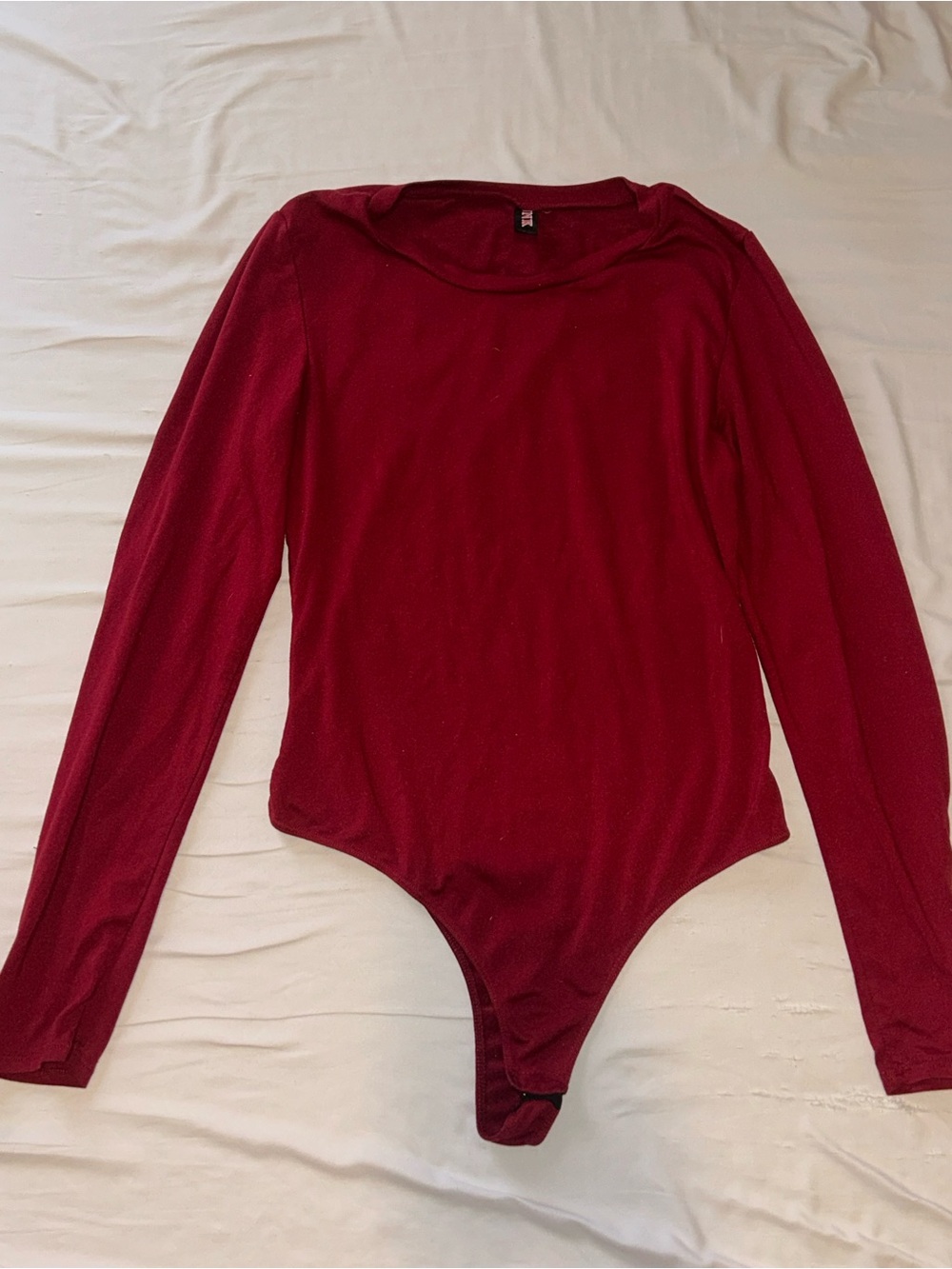 Long sleeve super soft burgundy bodysuit